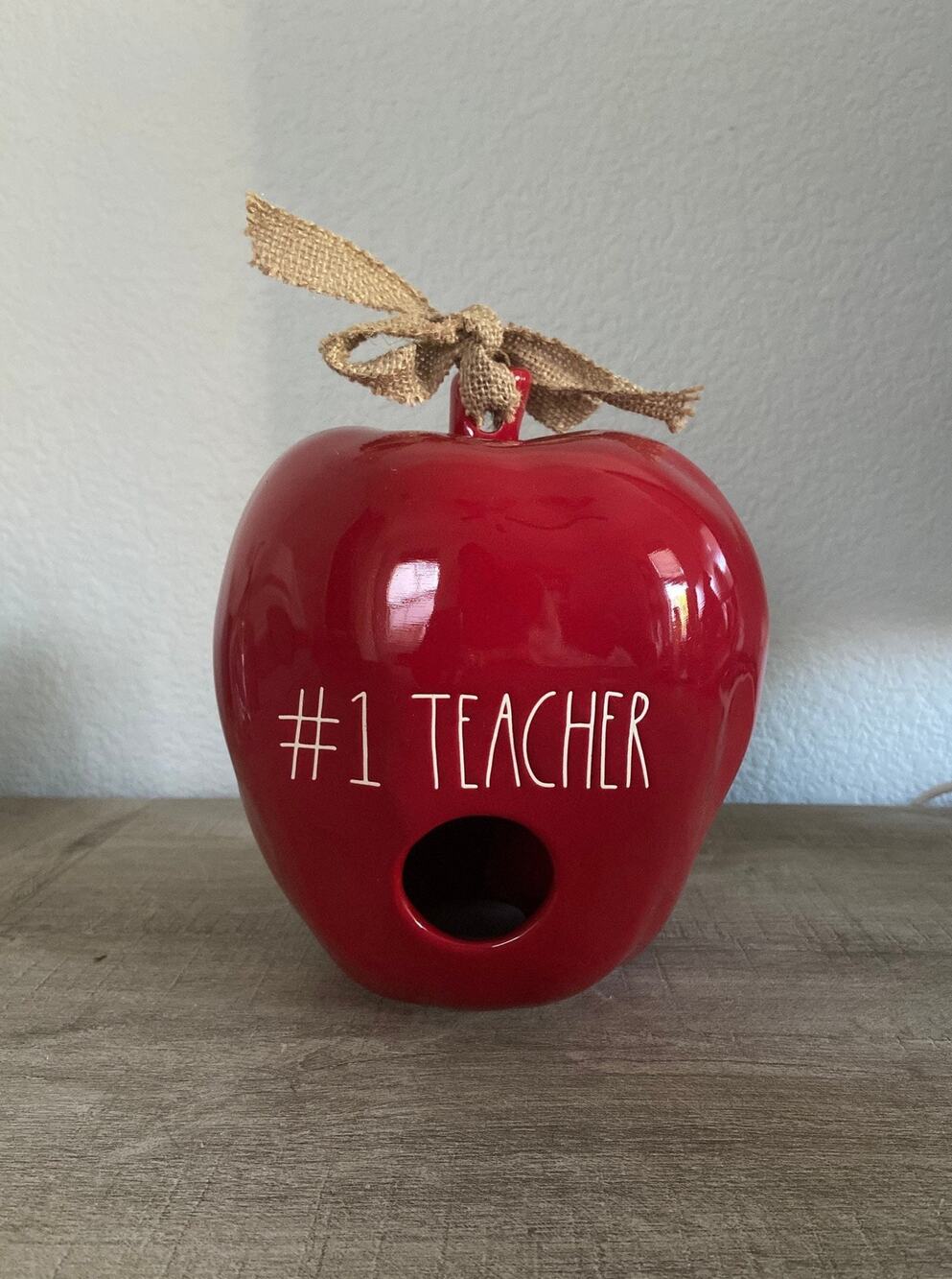 Rae Dunn Red Apple #1 Teacher Birdhouse